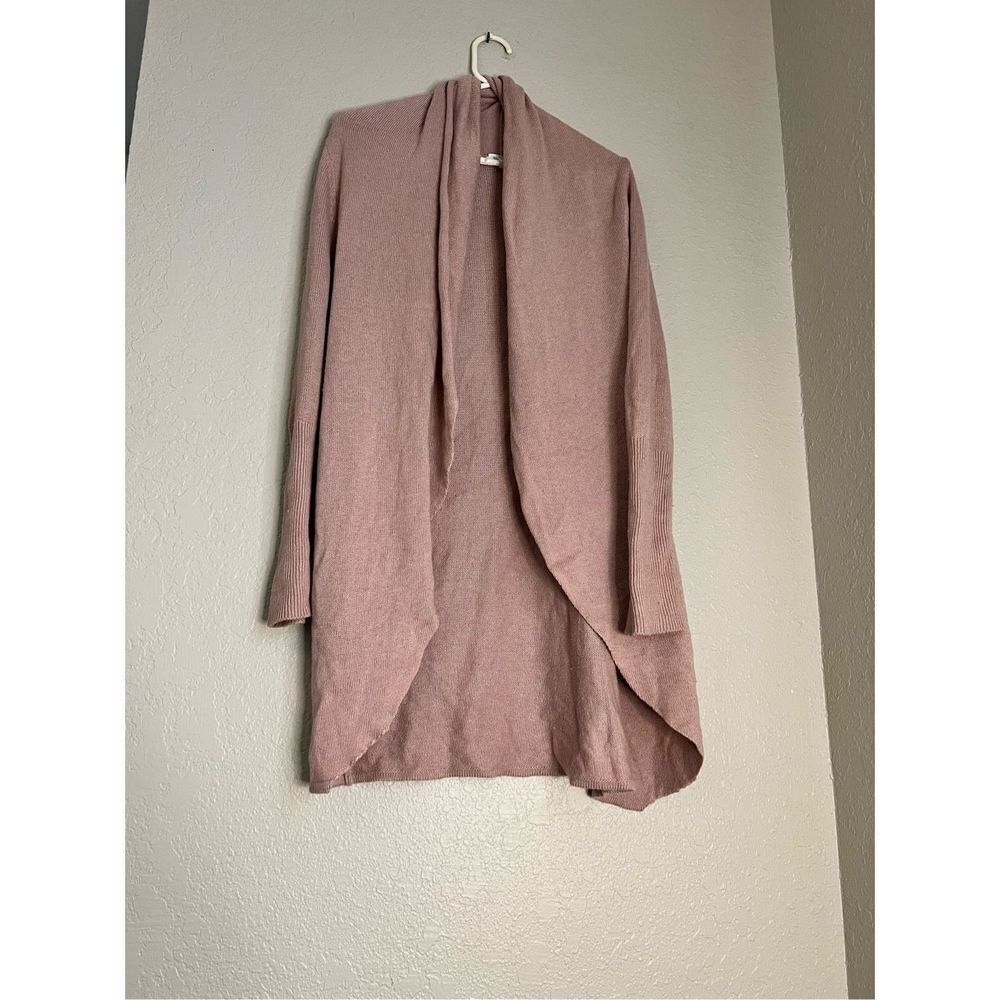 Leith Womens XS Open Front Long Cardigan Sweater With Pockets wool blend